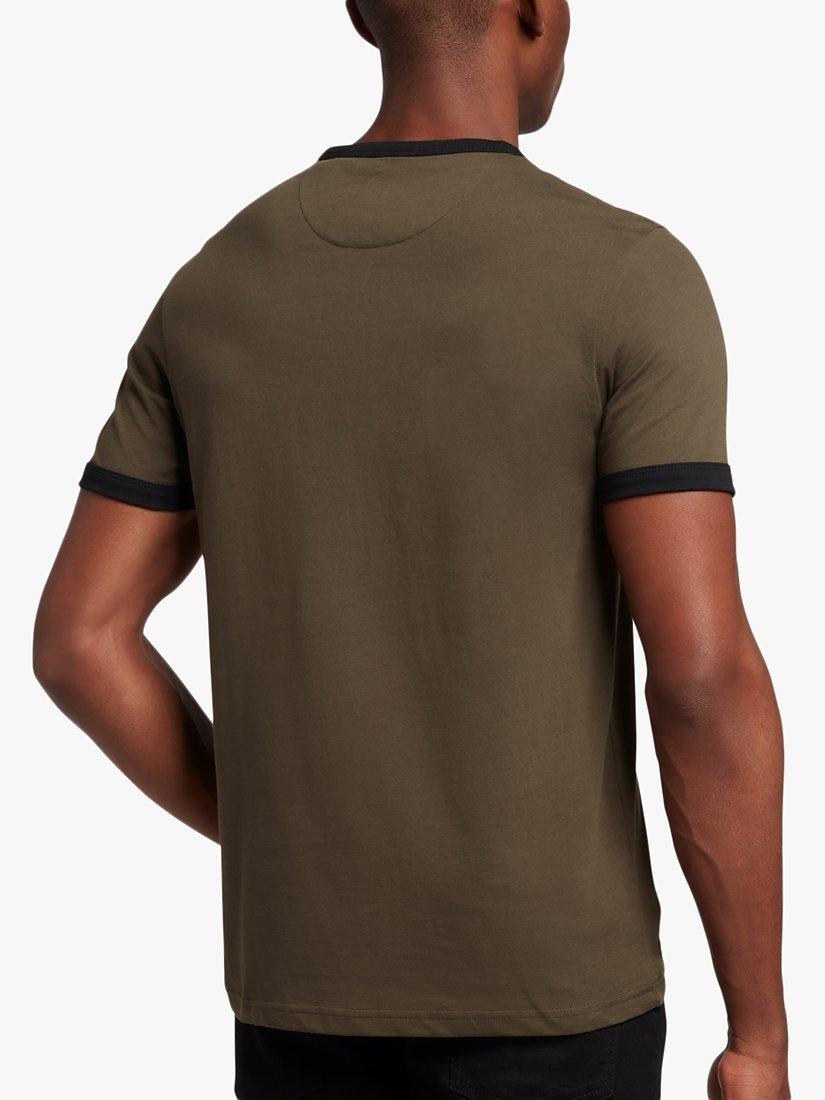 Product image 2 of 4, which shows Lyle & Scott Ringer T-Shirt, Olive/Jet Black, XS