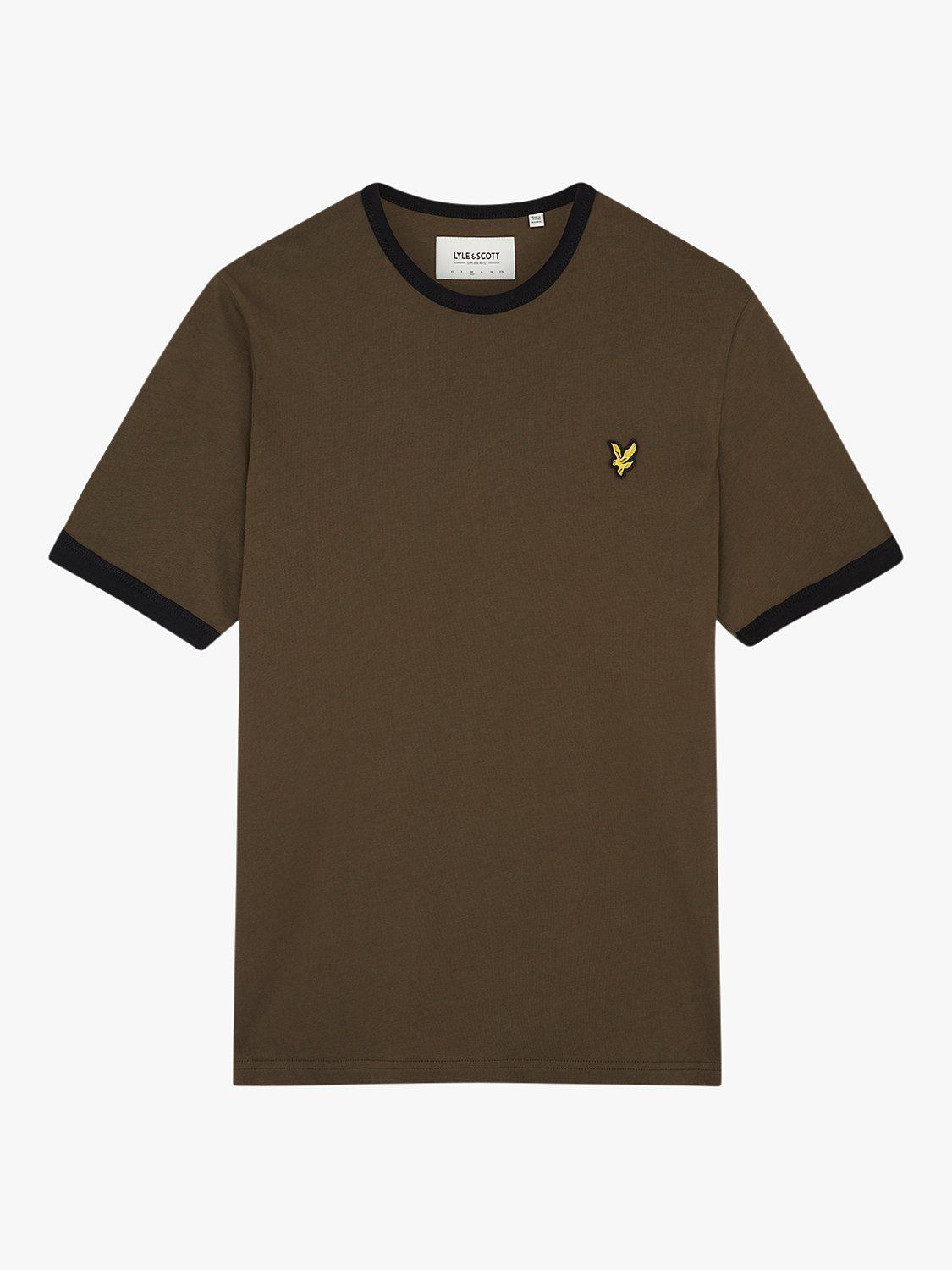 Product image 3 of 4, which shows Lyle & Scott Ringer T-Shirt, Olive/Jet Black, XS