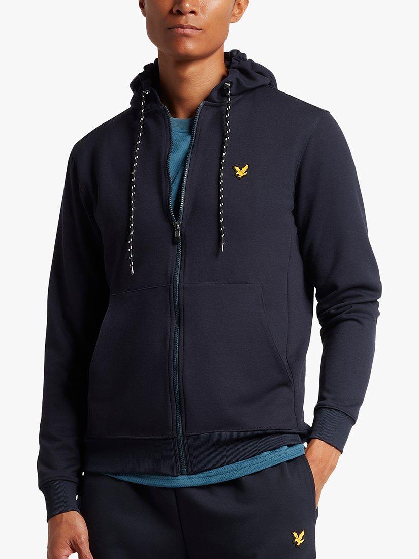 Lyle & Scott Zip Through Fleece Hoodie, Navy