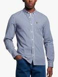 Lyle & Scott Slim Fit Long Sleeve Gingham Shirt, Navy/White, Navy/White