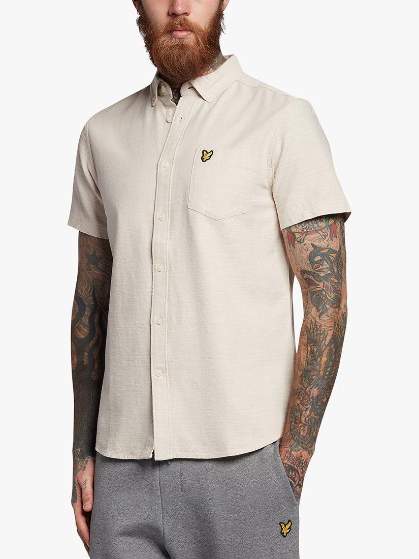 Lyle & Scott Cotton Slub Short Sleeve Shirt, Cove