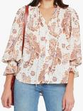 o.p.t Rosa Long Sleeve Blouse, Orange/Multi