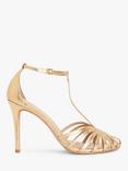 John Lewis Melody Leather Caged Strappy Stiletto Sandals, Gold