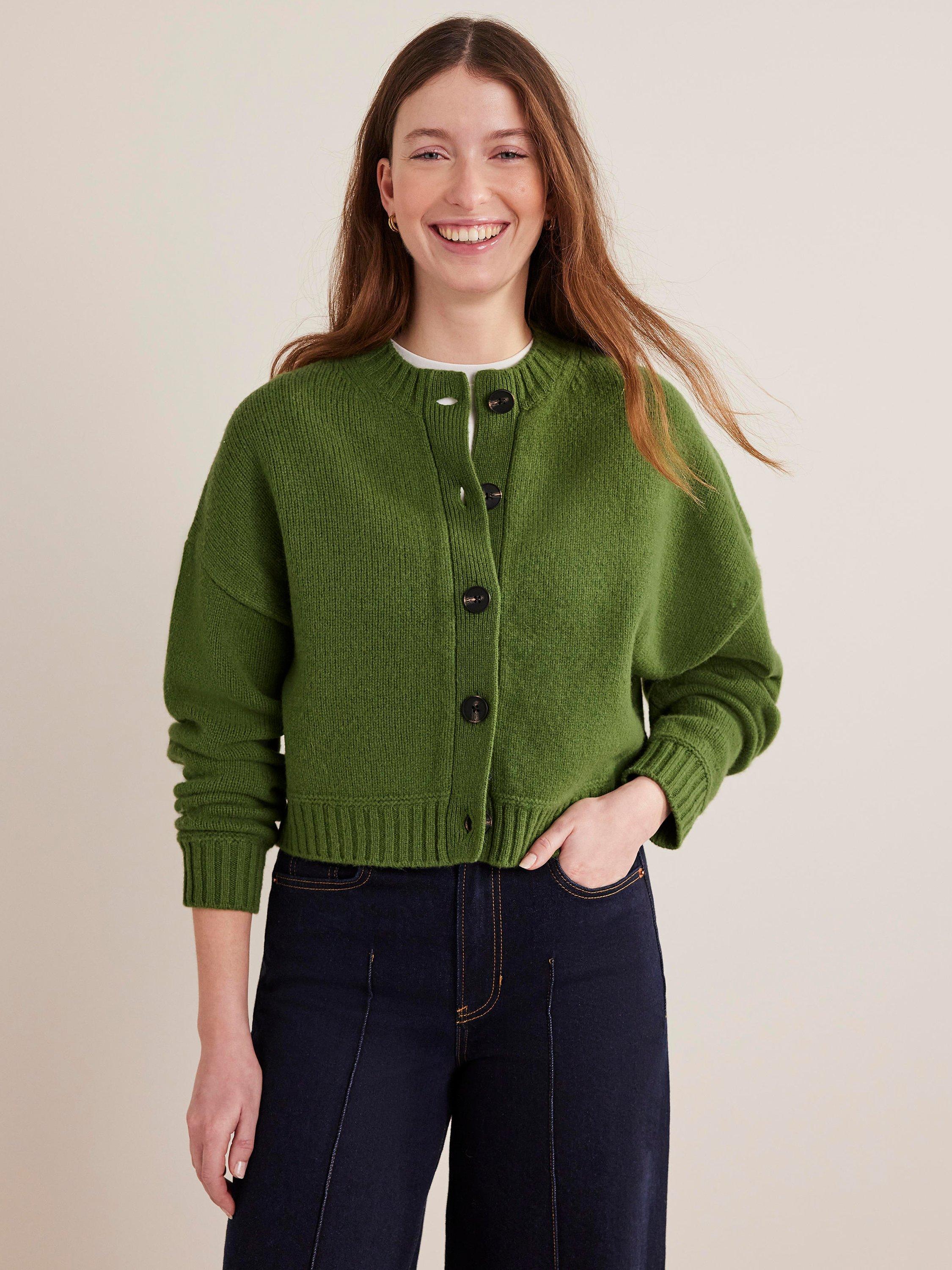 Boden Brushed Wool Cropped Cardigan