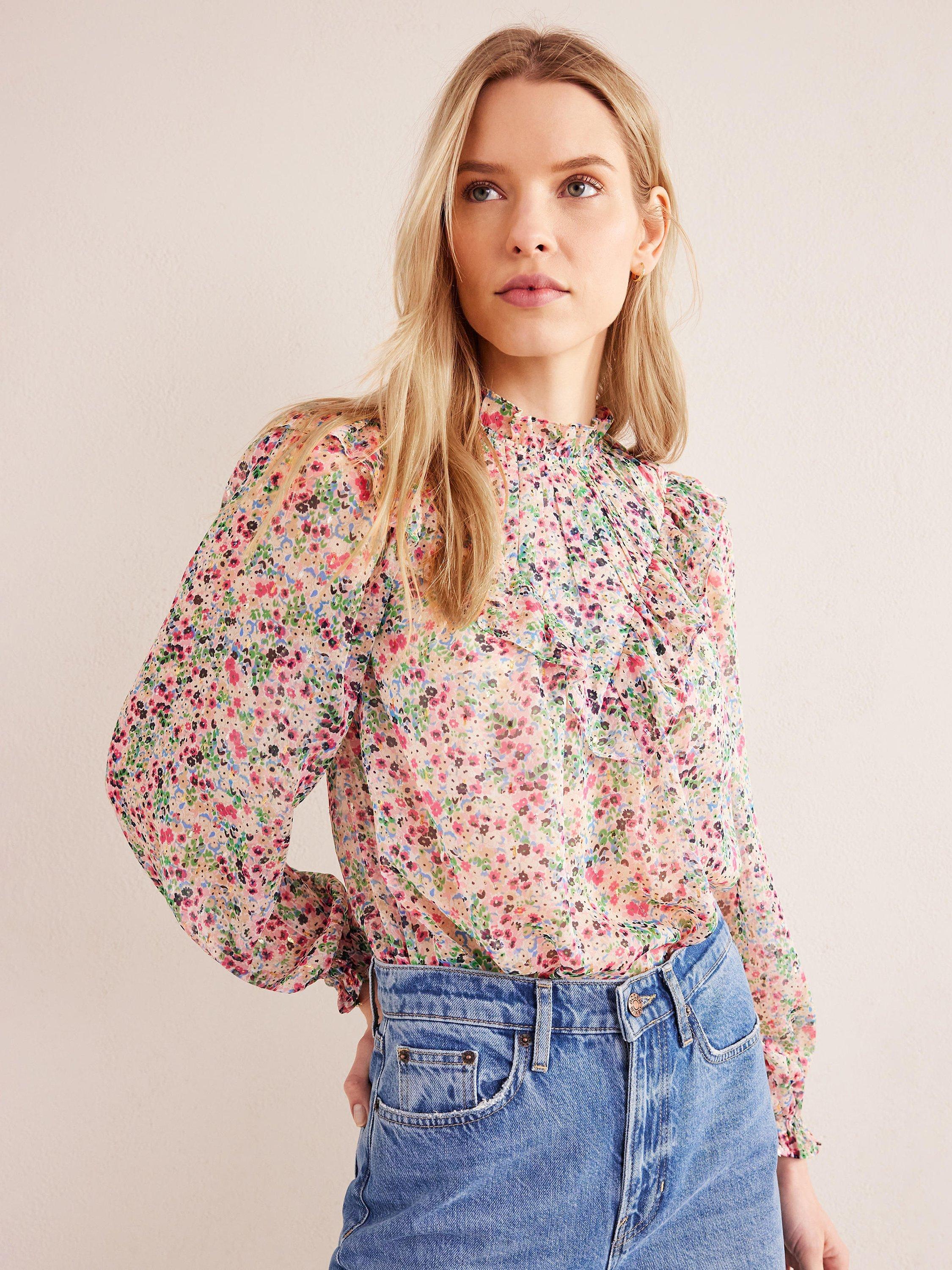 Boden Yoke Flounce Top