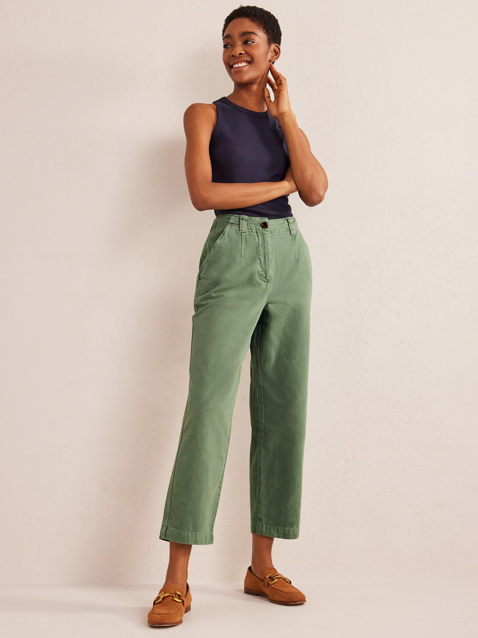 Boden Everyday Soft Cropped Trousers, Seaspray