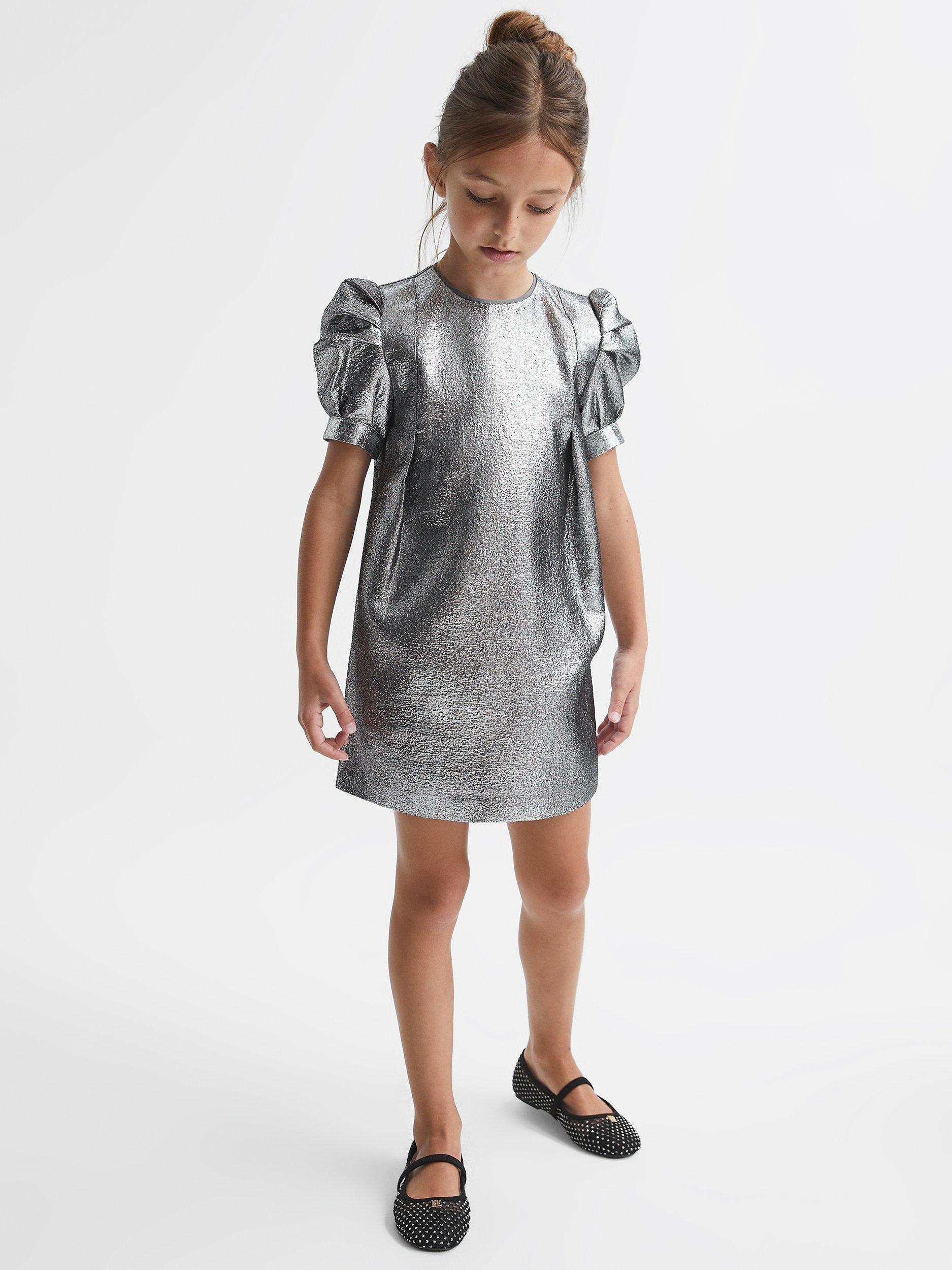 Reiss Kids' Amelia Crystal Mesh Ballet Shoes, Black