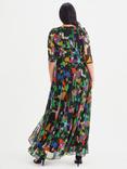 Scarlett & Jo Elizabeth Geometric Mesh Maxi Dress, Black/Multi