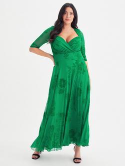 Scarlett & Jo Elizabeth Floral Mesh Maxi Dress, Green