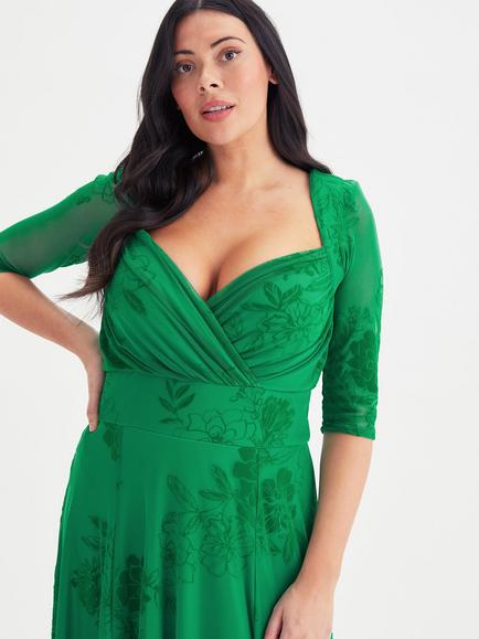Scarlett & Jo Elizabeth Floral Mesh Maxi Dress - view 2, Green