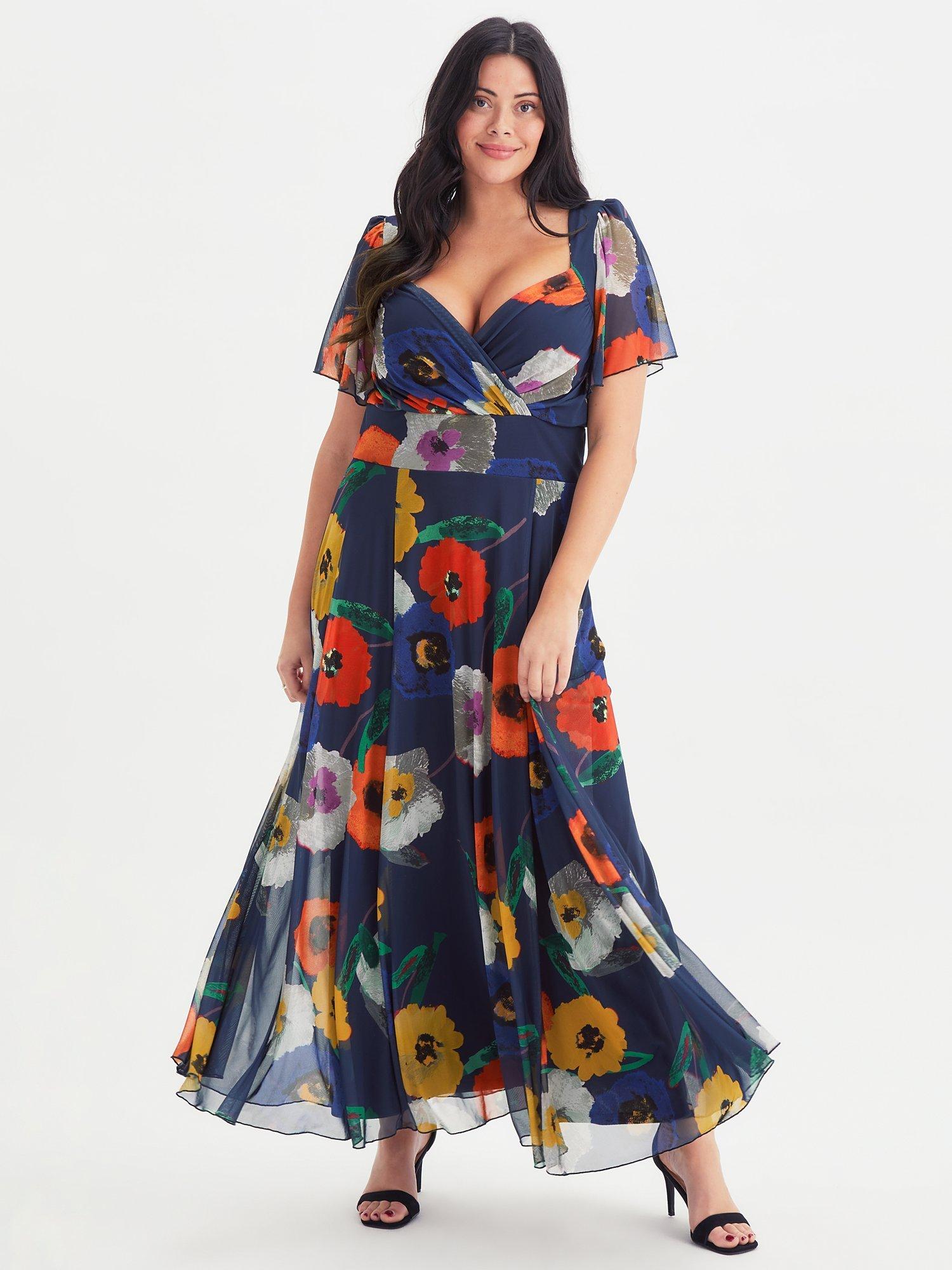 Product image 1 of 4, which shows Scarlett & Jo Kemi Floral Maxi Dress, Navy, 12