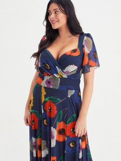 Scarlett & Jo Kemi Floral Maxi Dress, Navy - view 2, Navy