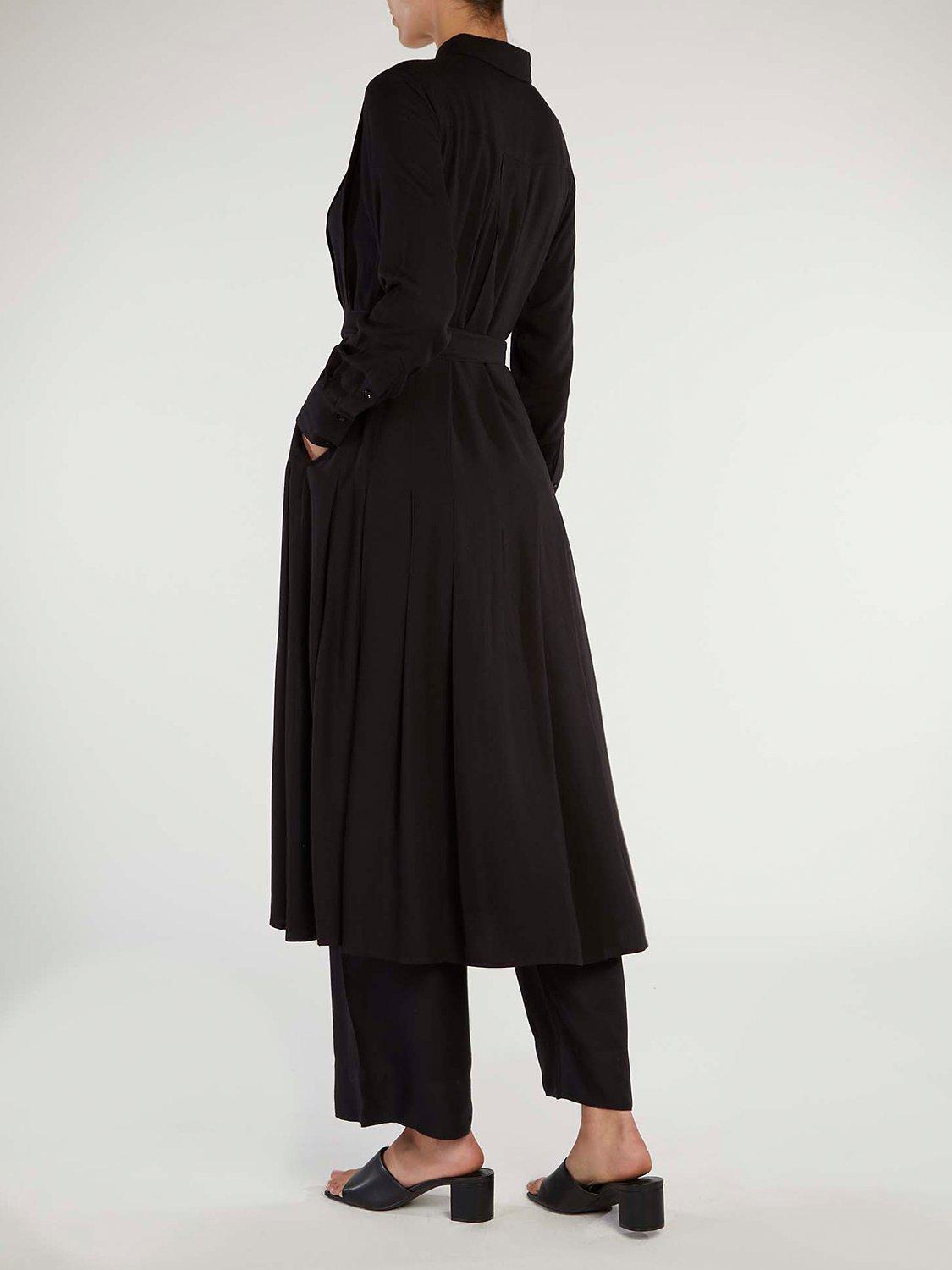Product image 3 of 5, which shows Aab Pleated Shirt Dress, Black, S