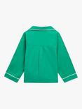 Whistles Kids' Contrast Piping Cotton Pyjama Set, Green