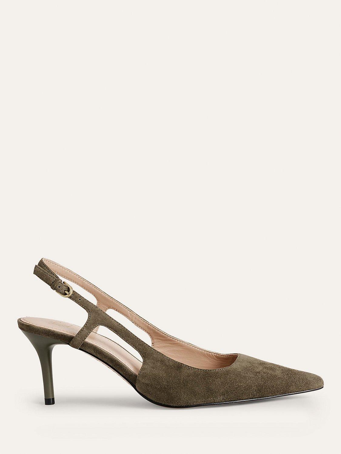 Boden Cut-out Sling Back Casual Shoes, Deep Olive Suede