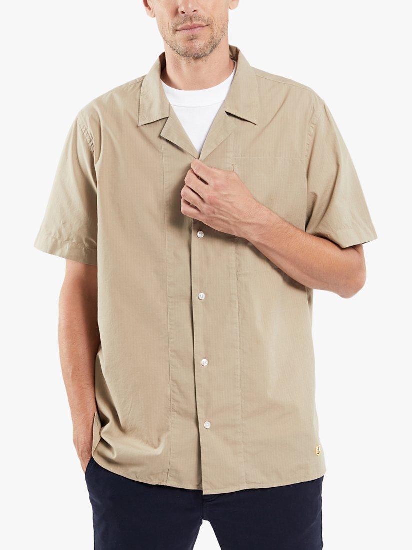 Armor Lux Chemise MC Comfort Short Sleeve Cuban Shirt, Argile E23, M