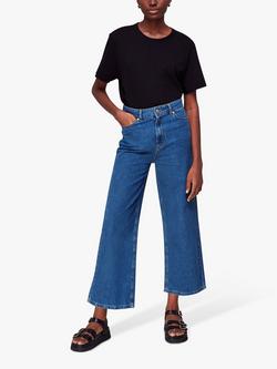 Whistles Wide Leg Cropped Jeans, Denim, Denim