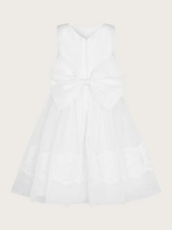 Monsoon Kids' Alovette Lace Occasion Dress, White - view 2, White