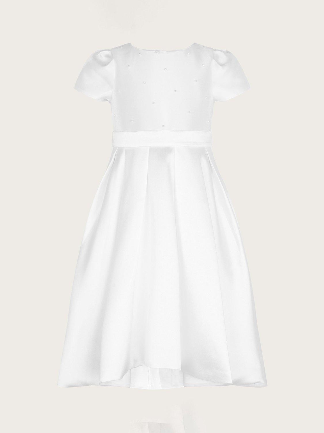 Monsoon Kids' Henrietta Pearl Communion Dress, White