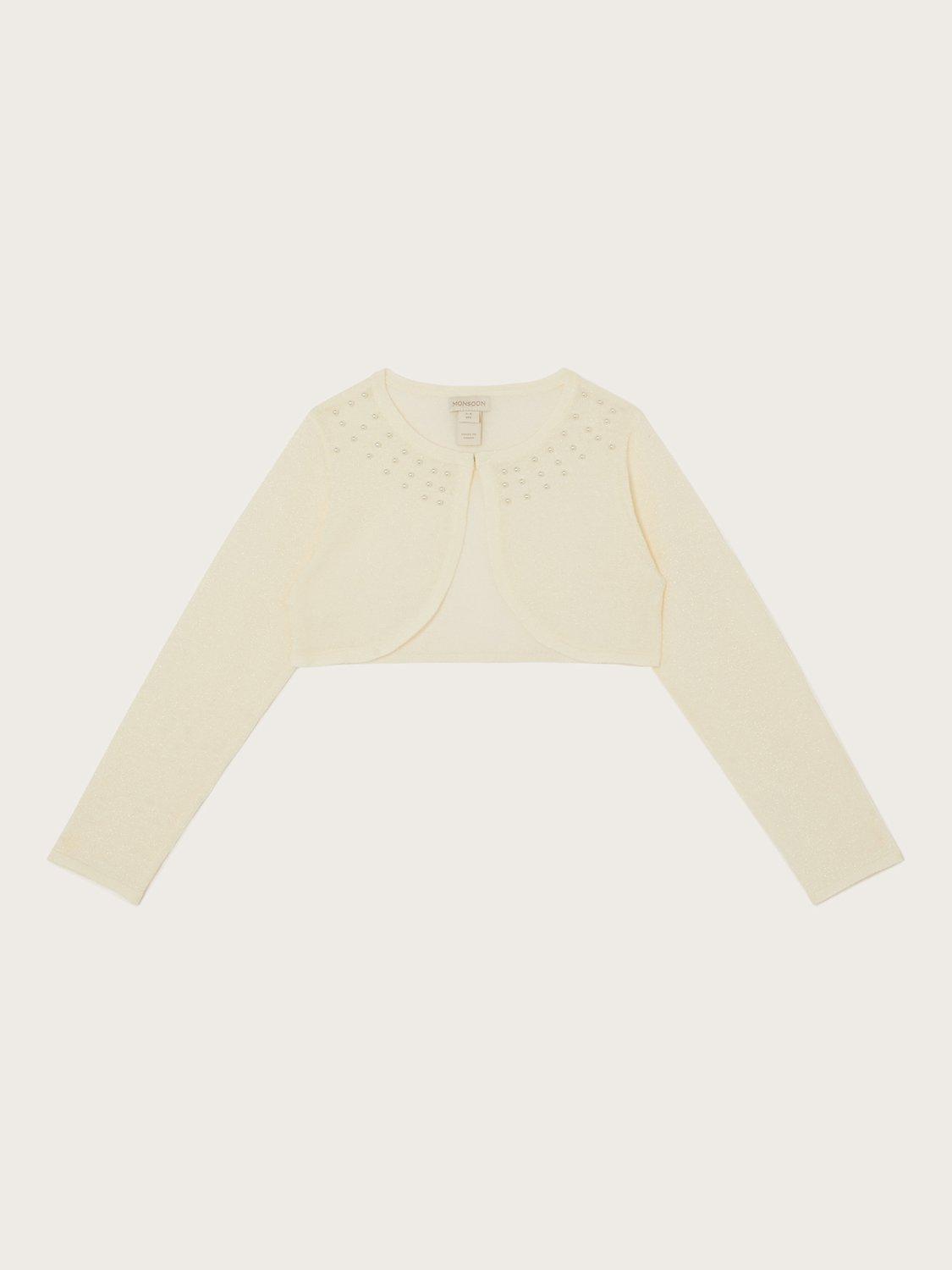Monsoon Kids Pearl Embellished Cardigan Ivory