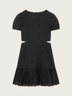 Monsoon Kids' Storm Broderie Dress, Black - view 2, Black