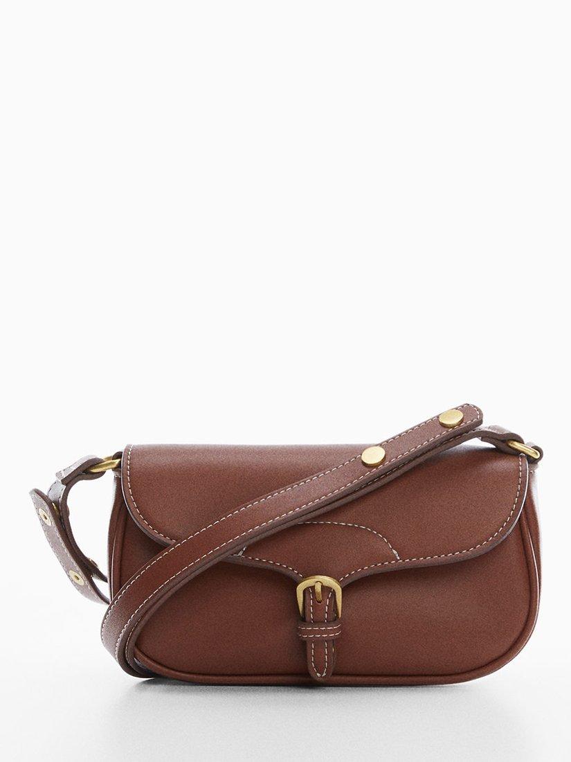 Mango Lua Buckle Shoulder Bag, Medium Brown, One Size