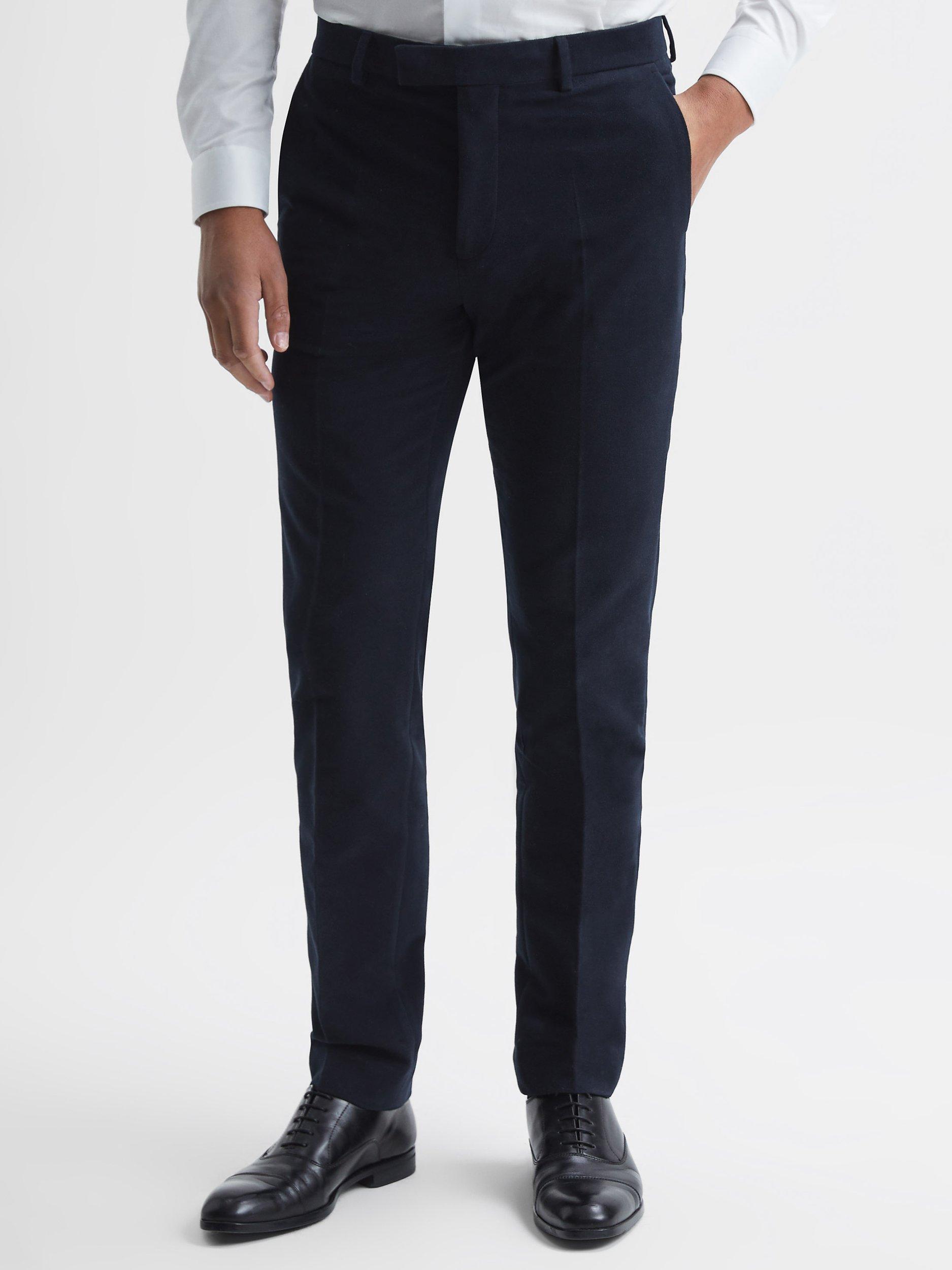 Reiss Spark Slim Fit Moleskin Trousers, Navy