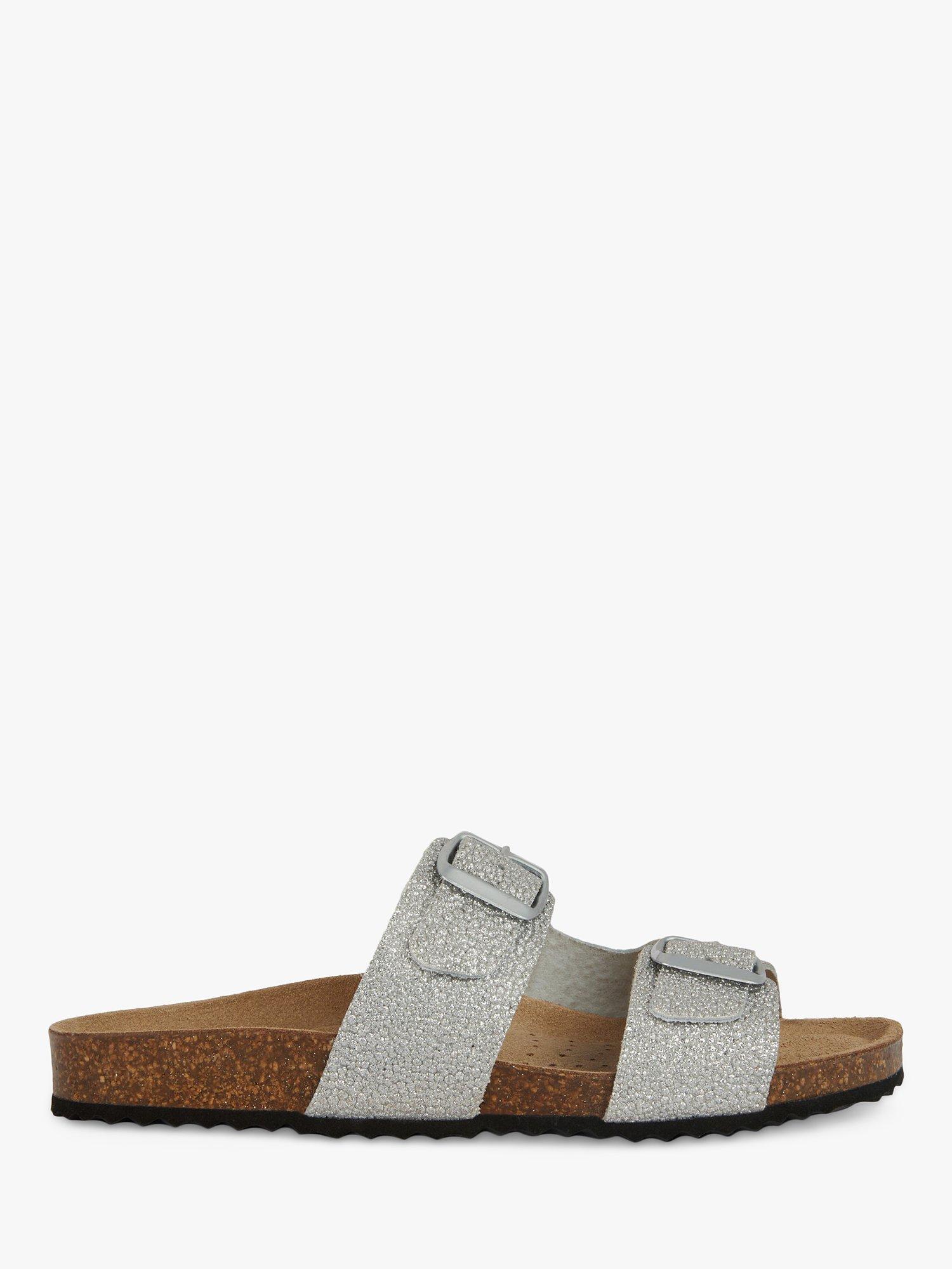Geox Brionia Double Strap Sandals, Silver              