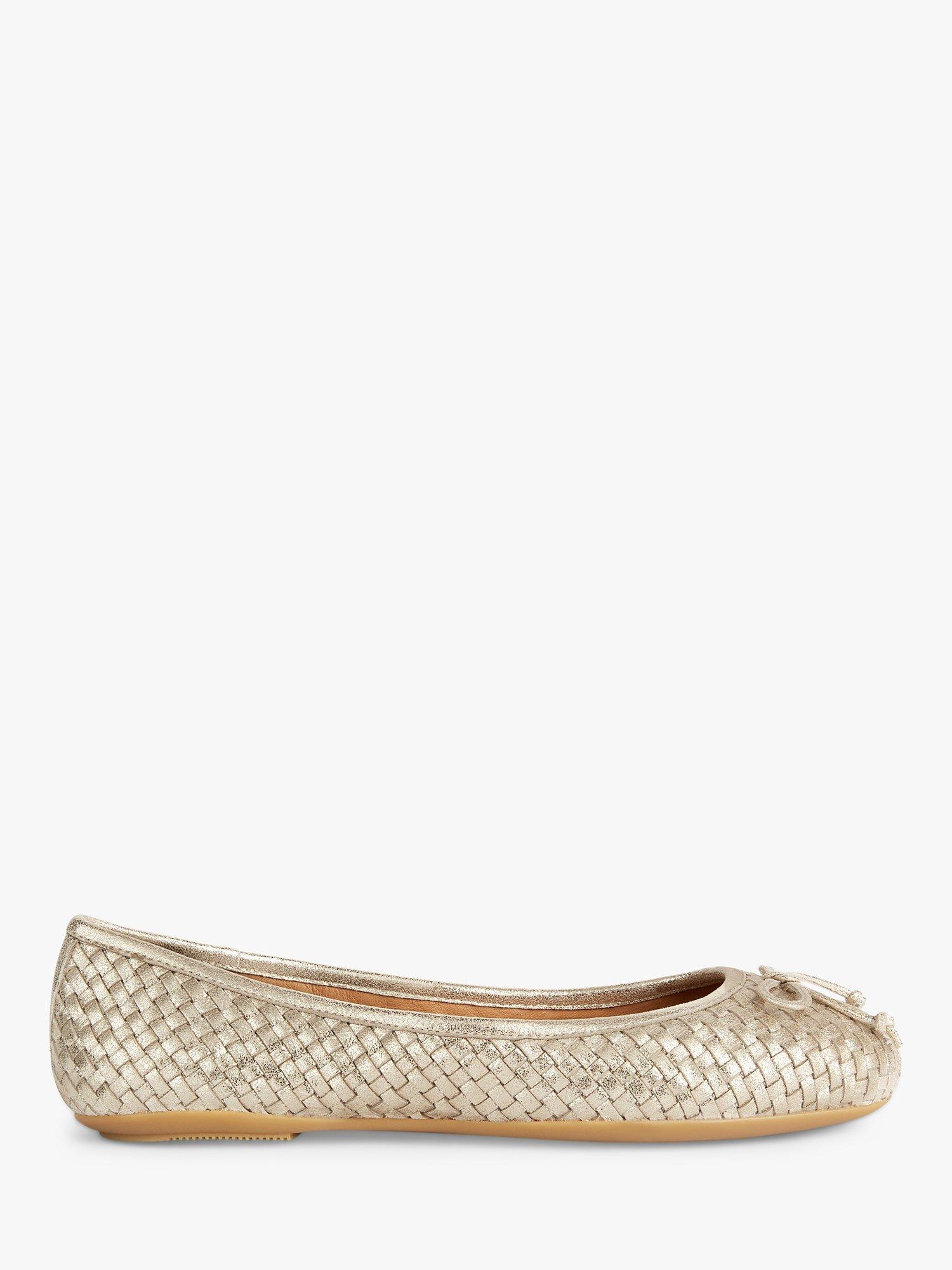 Product image 1 of 6, which shows Geox Palmaria Leather Ballet Shoes, Light Gold, 4