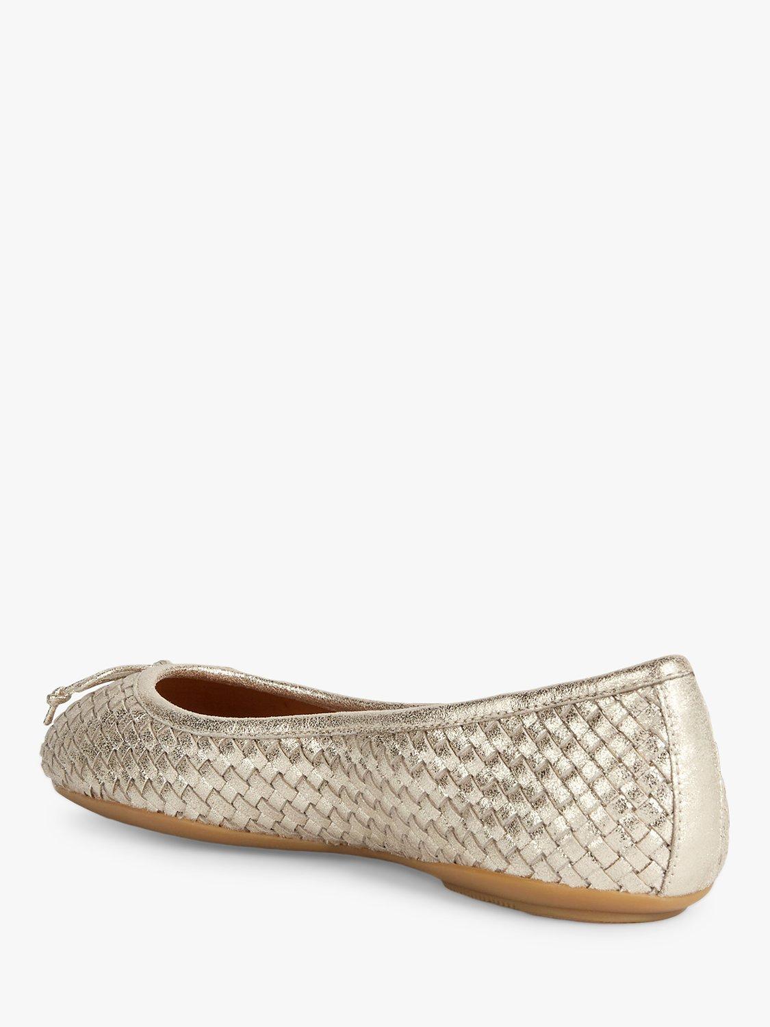 Product image 3 of 6, which shows Geox Palmaria Leather Ballet Shoes, Light Gold, 4