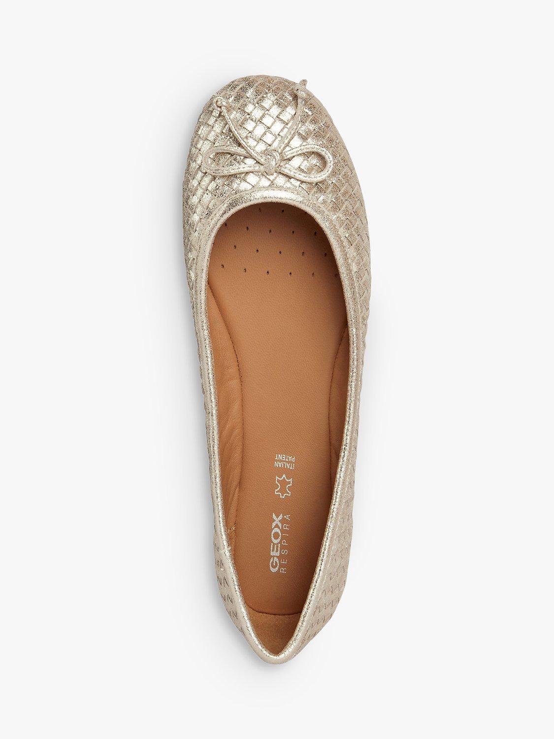 Product image 5 of 6, which shows Geox Palmaria Leather Ballet Shoes, Light Gold, 4