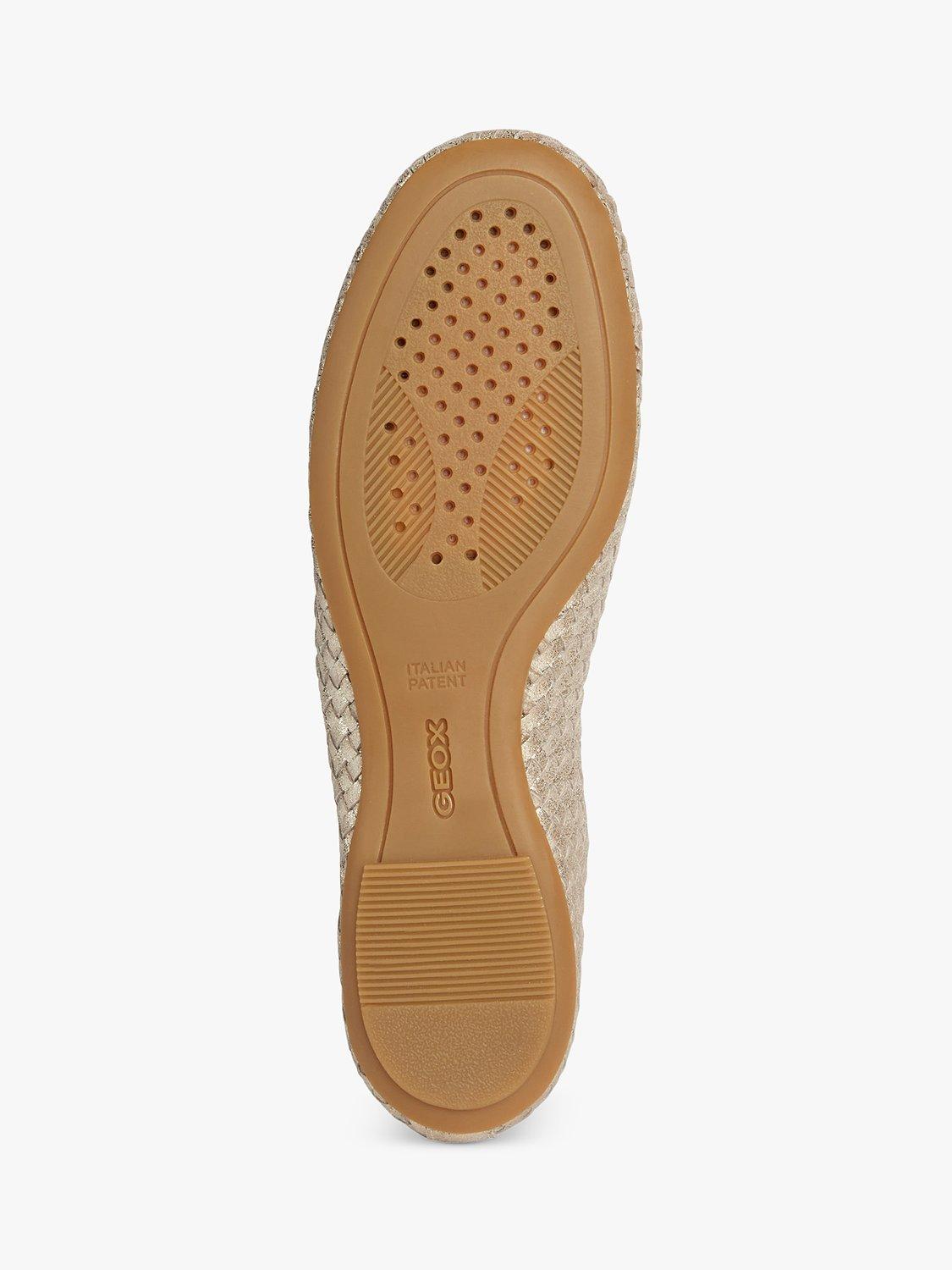 Product image 6 of 6, which shows Geox Palmaria Leather Ballet Shoes, Light Gold, 4