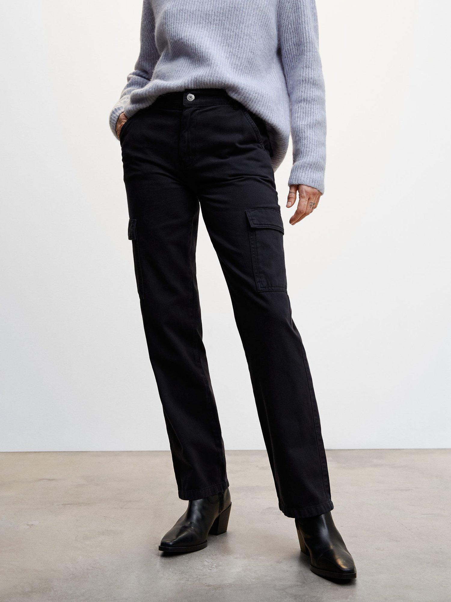 Mango Pocket Cargo Jeans, Charcoal