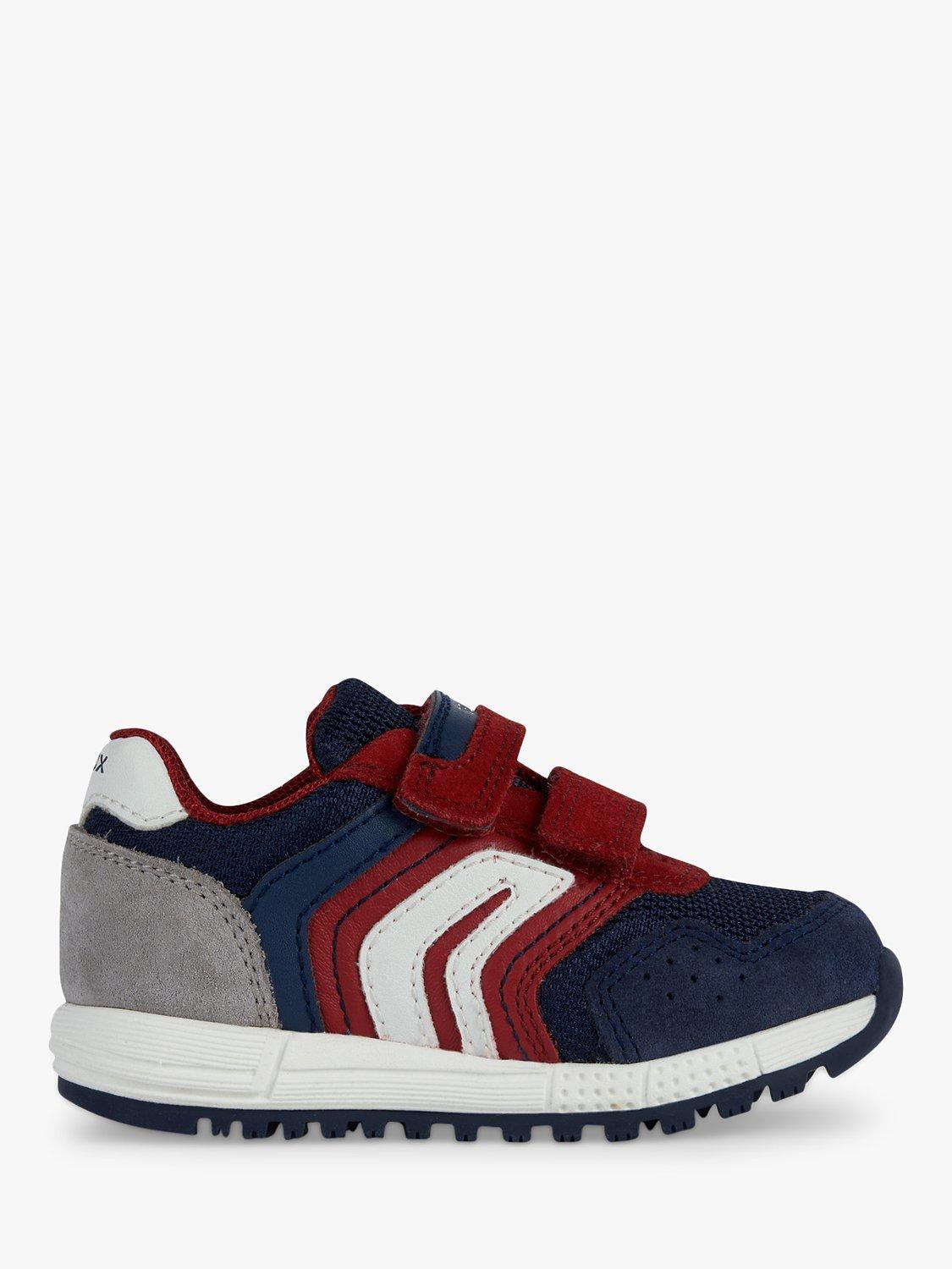 Geox Kids' Alben Riptape Trainers, Red/Navy            