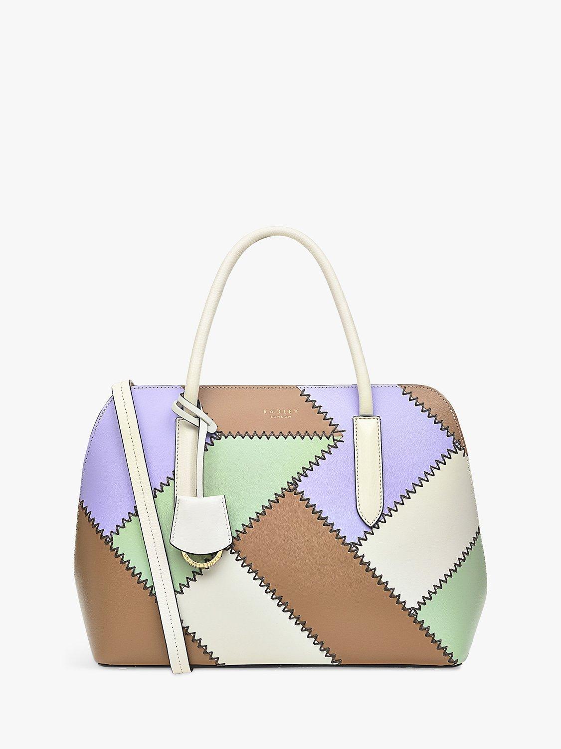 Radley Liverpool Street 2.0 Patchwork Medium Zip Top Multiway Bag, Chalk