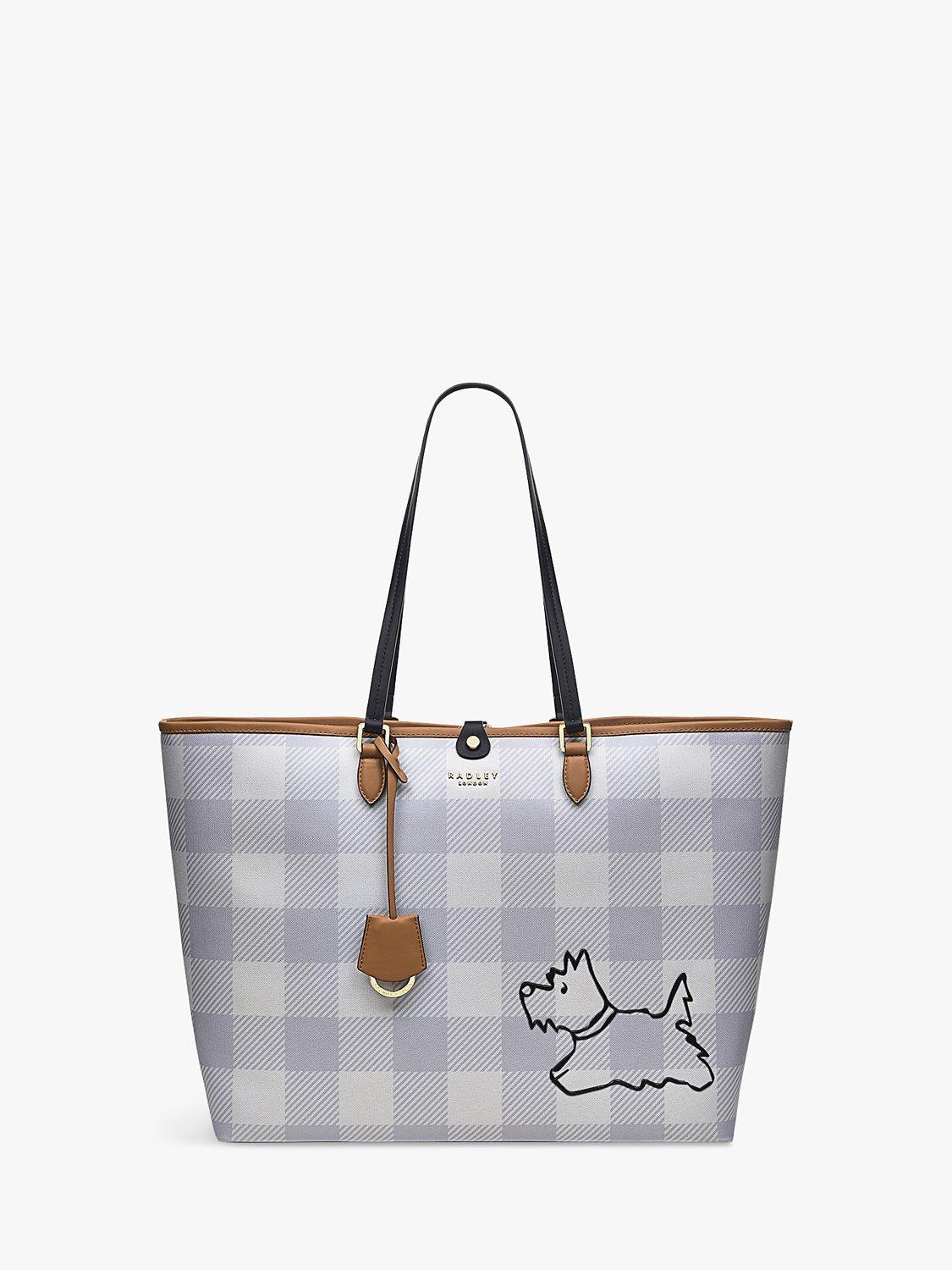 Radley Palace Gardens Scottie Silhouette Tote Bag, Chalk Check, One Size