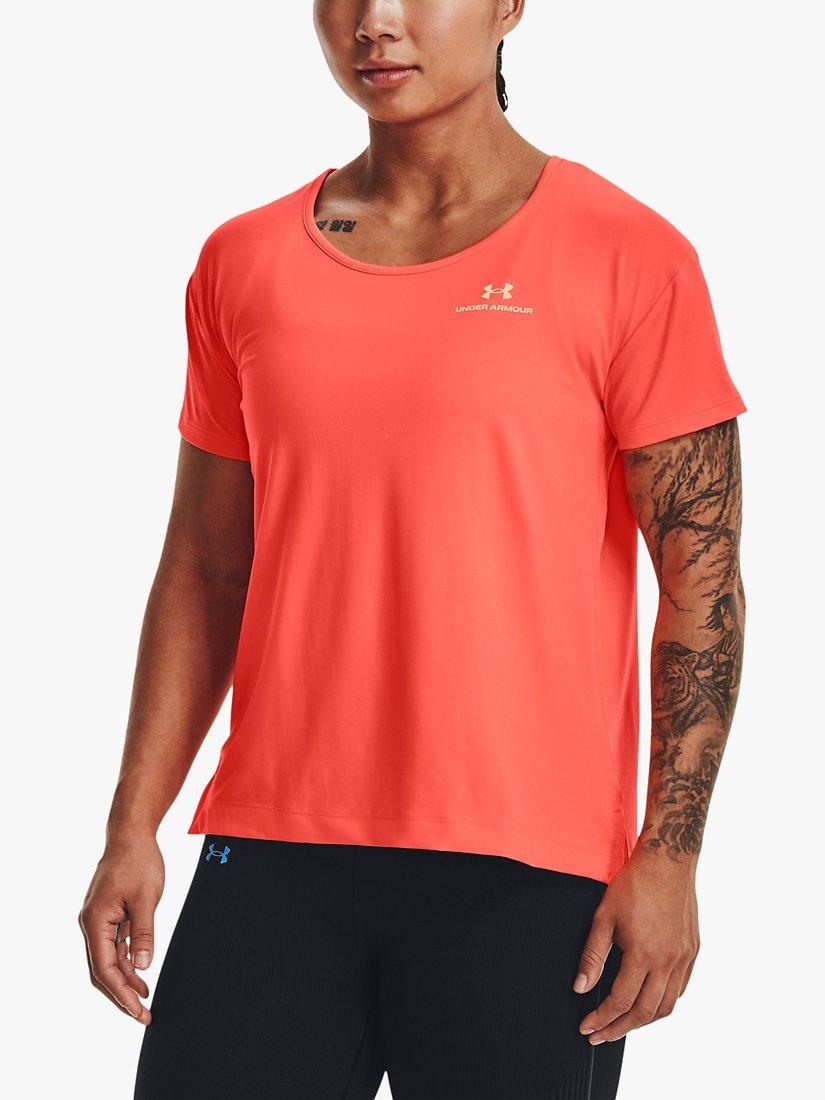 Under Armour Rush Energy Core Short Sleeve Gym Top, After Burn, XS