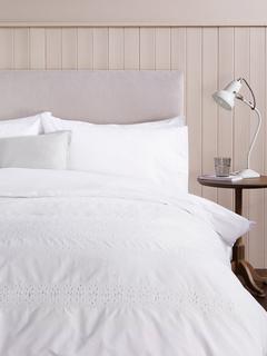 John Lewis Emica Embroidered King Duvet Cover, White