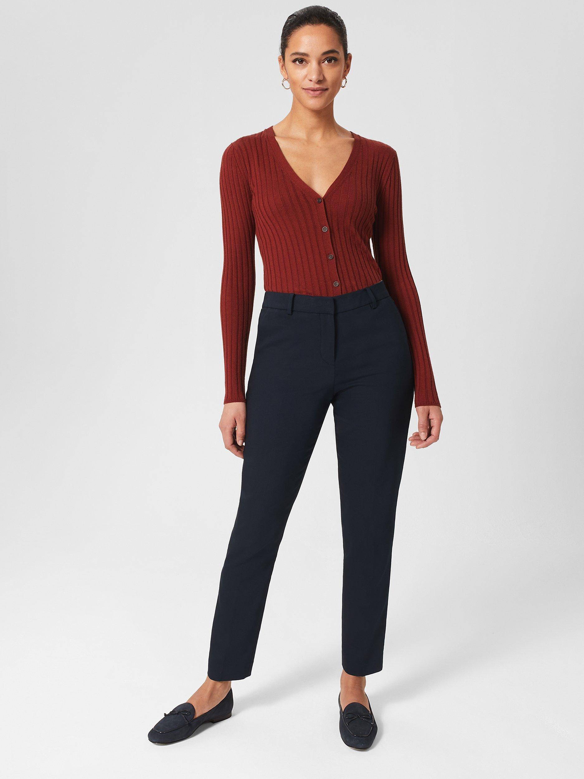 Hobbs Quin Tapered Trousers, Navy