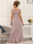 Jolie Moi Kyleigh Frill Hem Maxi Dress, Mauve Purple, Mauve Purple