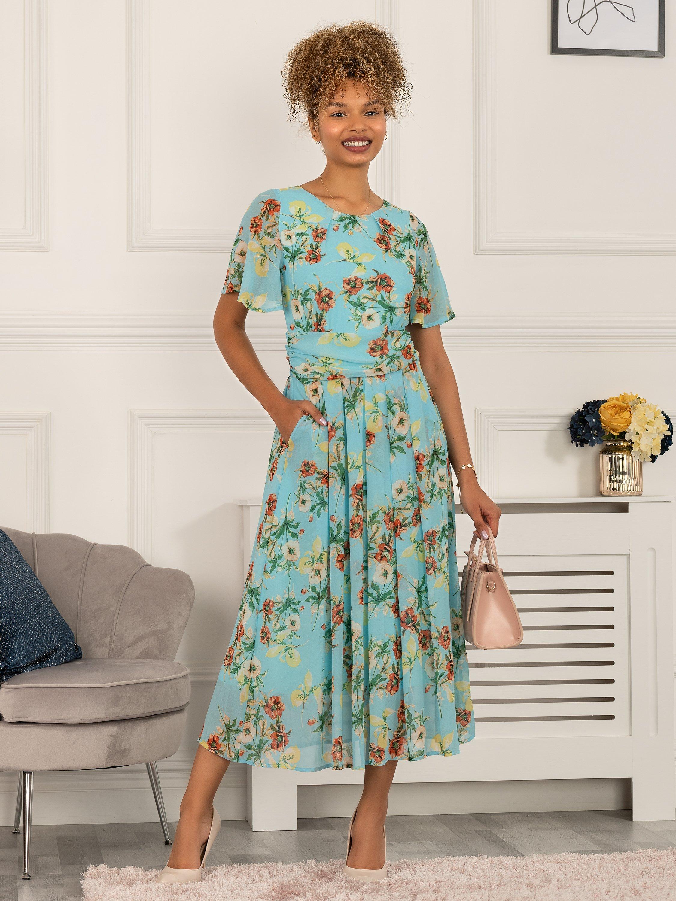 Floral print chiffon maxi dress hotsell