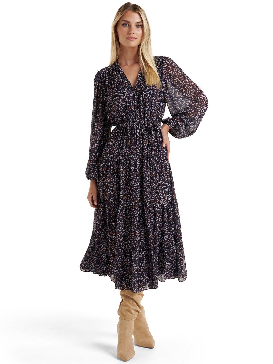 Forever New Rosalie Tiered Midi Dress, Multi