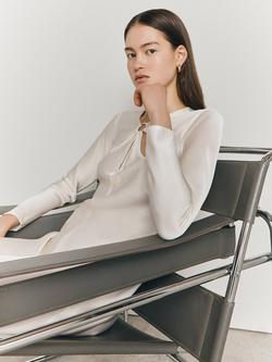 Ghost Freya Cut-Out Detail Satin Midi Dress - view 2, Ivory