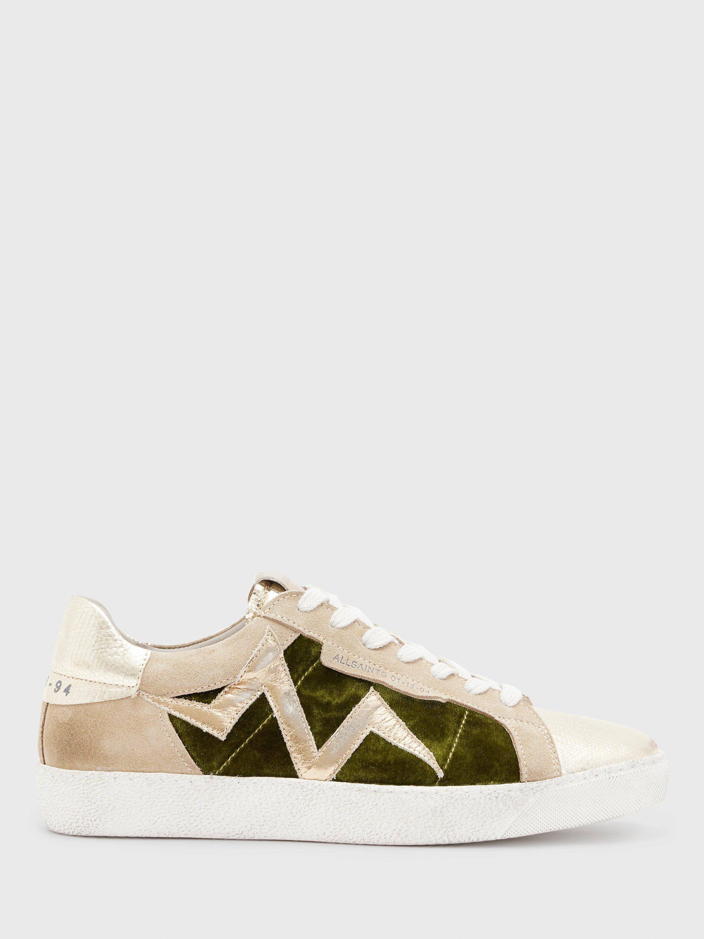 AllSaints Sheer Bolt Leather Trainers, Green