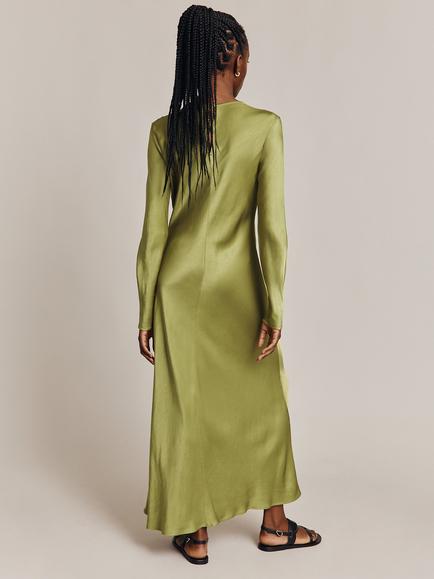 Ghost Mari Maxi Dress, Olive - view 2, Olive
