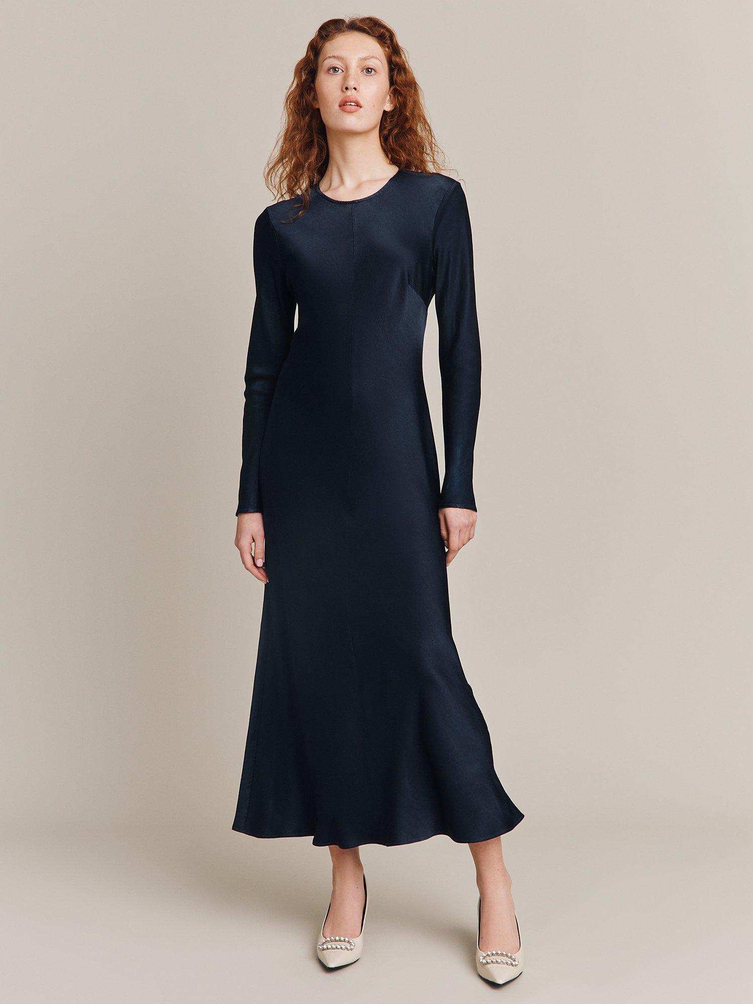 Ghost Mari Long Sleeve Dress, Navy, M