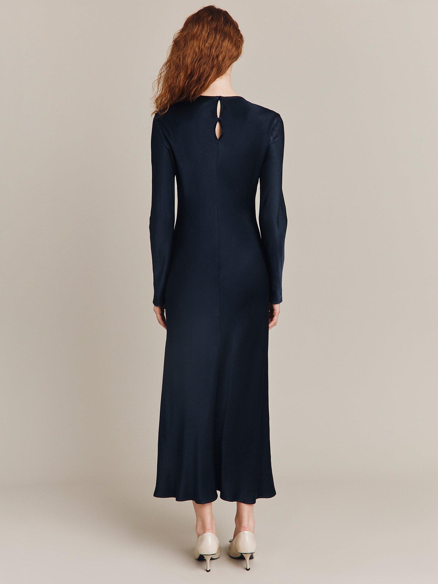 Product image 2 of 3, which shows Ghost Mari Long Sleeve Dress, Navy, M