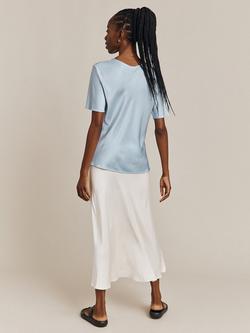 Ghost Luna Satin Midi Skirt - view 2, Ivory