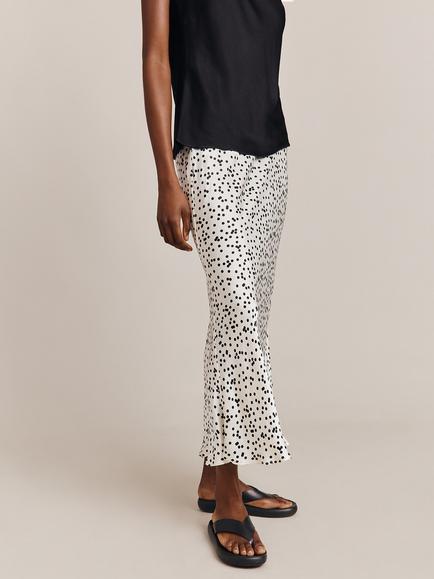 Ghost Emma Spot Skirt, White/Black, White/Black