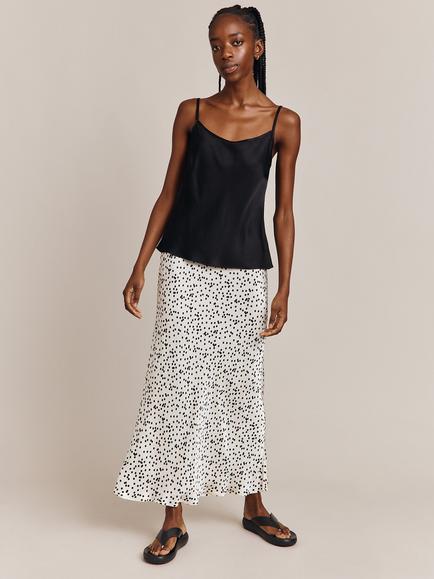Ghost Emma Spot Skirt, White/Black - view 2, White/Black